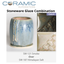 Smoke SW-121 over Himalayan Salt SW-187 Stoneware Glaze Combination Smoke SW-121 over Himalayan Salt SW-187 Stoneware Glaze Combination